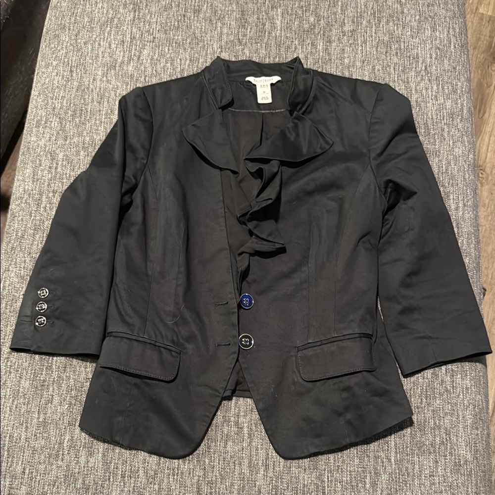 Elegant Black Ruffled Women's Jacket